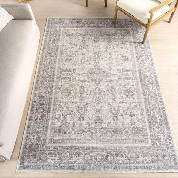 Nuloom Green Haven Collection Vietta Recycled Cotton Machine Washable Area Rug Beige
