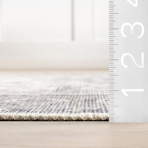 Nuloom Green Haven Collection Vietta Recycled Cotton Machine Washable Area Rug Beige