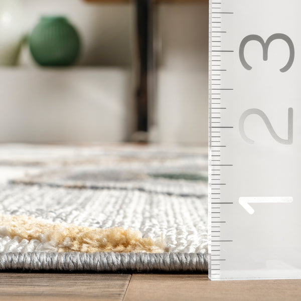 Nuloom Greta Diamond Lined Fringe Area Rug Light Gray