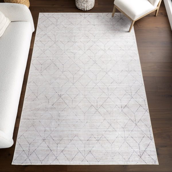 Nuloom Grier SplashGuard Diamond Machine Washable Area Rug Light Grey