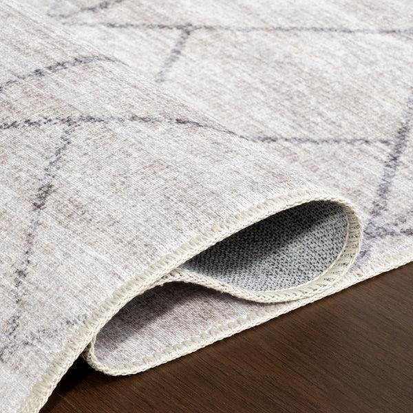 Nuloom Grier SplashGuard Diamond Machine Washable Area Rug Light Grey