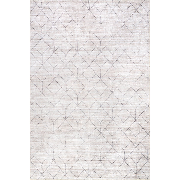 nuloom Grier SplashGuard Diamond Machine Washable Area Rug Light Grey