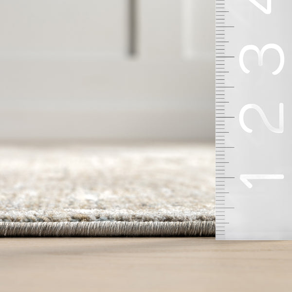 Nuloom Griselda Medallion Fringe Area Rug Light Beige