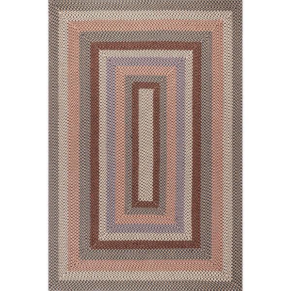 nuloom Gwyneth Braided Borders Indoor/Outdoor Area Rug Taupe