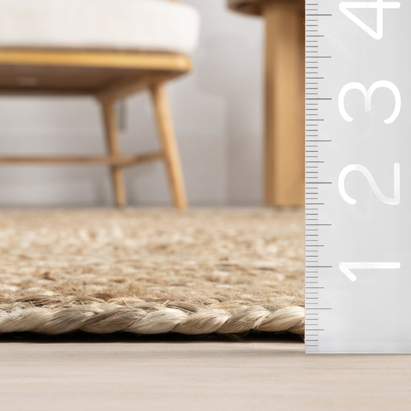 Nuloom Hadassha Geometric Swirls Jute Area Rug Natural