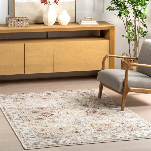 Nuloom Hadleigh SpinClean Persian Machine Washable Area Rug Beige