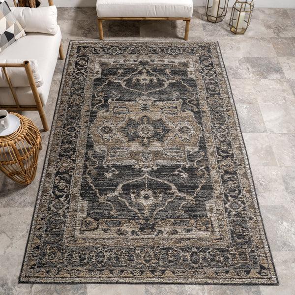 Nuloom Hafwen Indoor/Outdoor Reversible Area Rug Cream & Charcoal