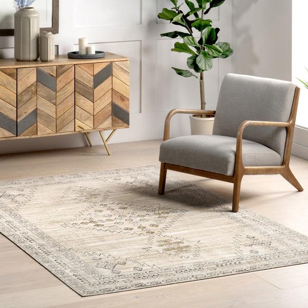 Nuloom Halcyon Moroccan Indoor/Outdoor Machine Washable Area Rug Light Grey
