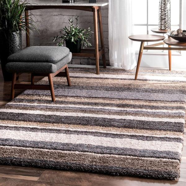 Nuloom Hand Tufted Classie Shag Area Rug Blue Multi