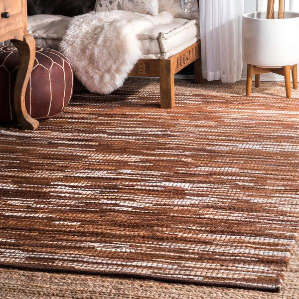 Nuloom Hand Woven Linares Abstract Rug Area Rug Light Brown