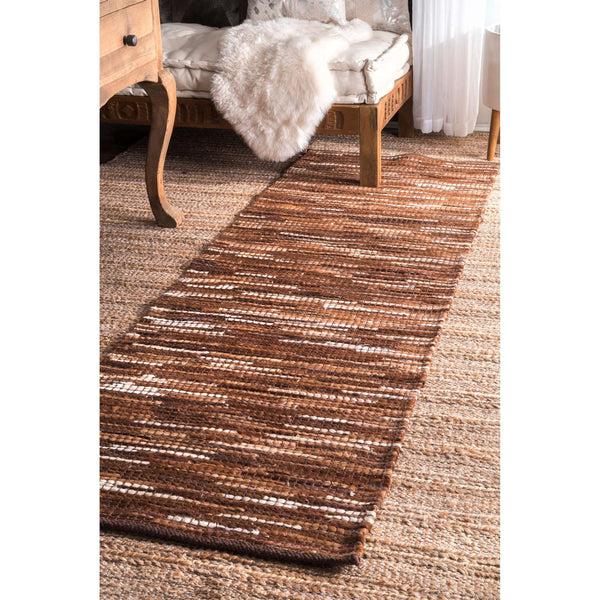 Nuloom Hand Woven Linares Abstract Rug Area Rug Light Brown