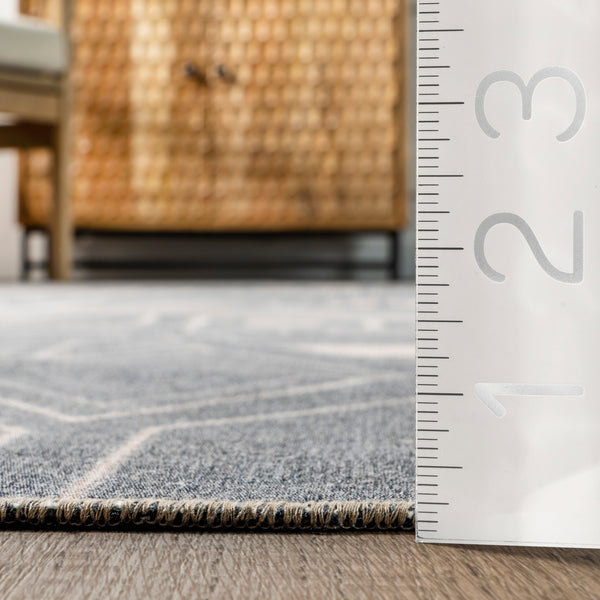 Nuloom Hedy Geometric Machine Washable Area Rug Blue