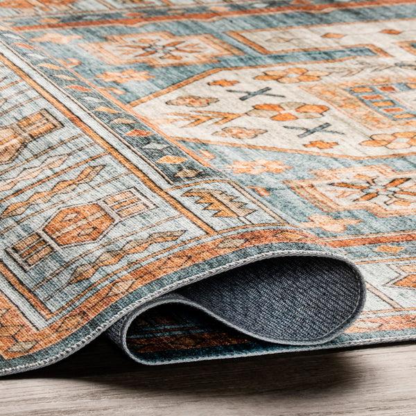 Nuloom Heidy Vintage Traditional Machine Washable Area Rug Blue