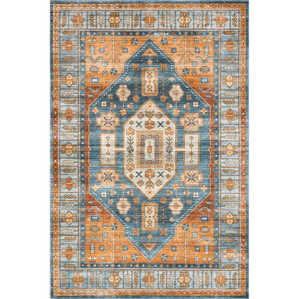 nuloom Heidy Vintage Traditional Machine Washable Area Rug Blue