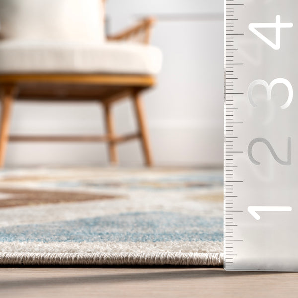 Nuloom Henley Geometric Machine Washable Area Rug Blue