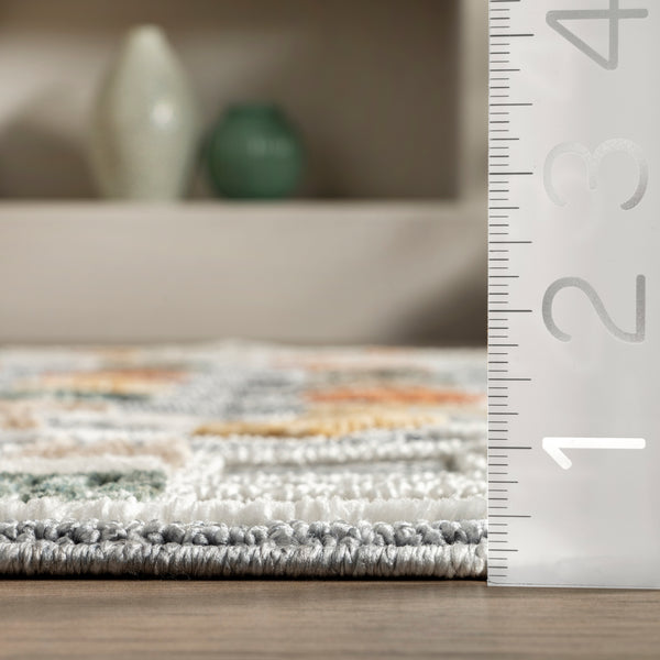 Nuloom Henny Diamond And Stripes Fringe Area Rug Light Gray
