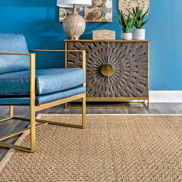 Nuloom Hesse Checker Weave Seagrass Indoor/Outdoor Area Rug Natural
