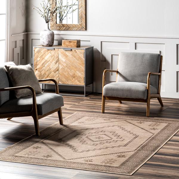 Nuloom Hilda Medallion Easy-Jute Machine Washable Area Rug Natural
