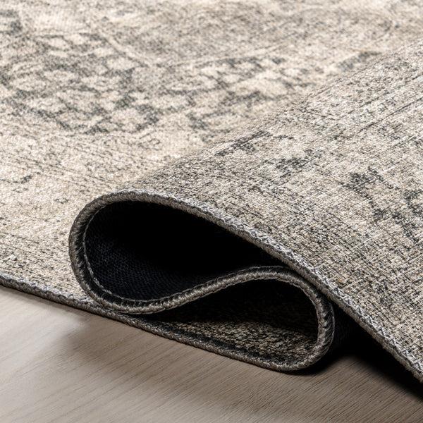 Nuloom Hillstone Collection Agnetha Traditional Vintage Medallion Area Rug Grey