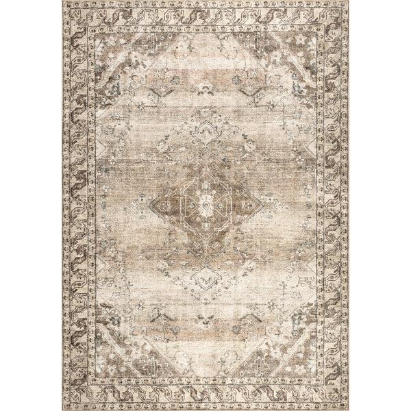 nuloom Hillstone Collection Ahmeira Traditional Vintage Medallion Area Rug Beige