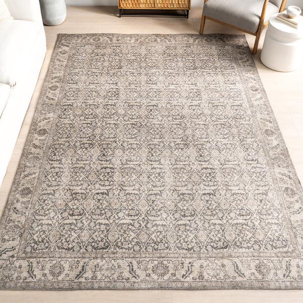 Nuloom Hillstone Collection Calantha Traditional Vintage Medallion Area Rug Grey