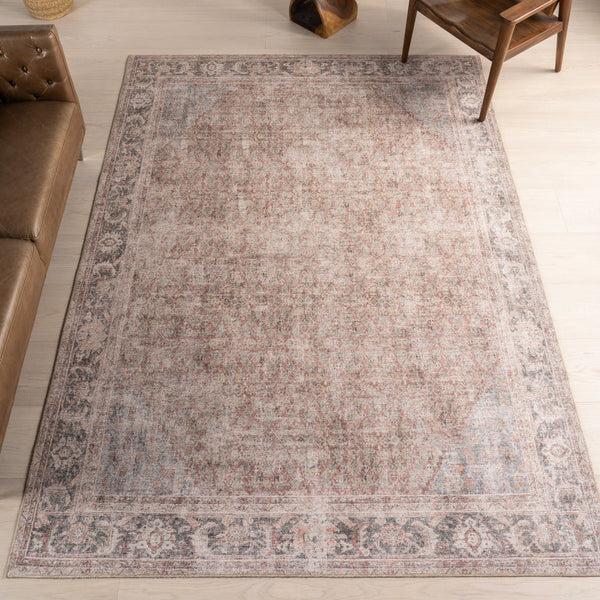 Nuloom Hillstone Collection Cataleya Traditional Vintage Medallion Area Rug Beige