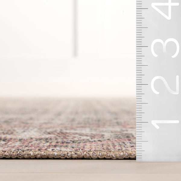 Nuloom Hillstone Collection Cataleya Traditional Vintage Medallion Area Rug Beige