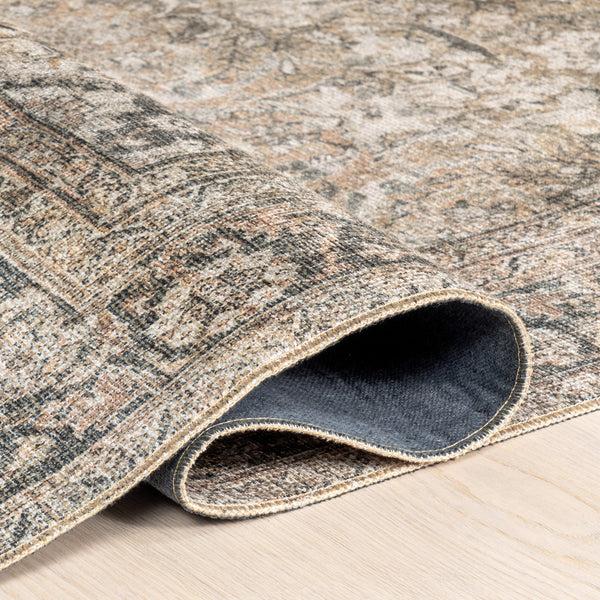 Nuloom Hillstone Collection Deka Traditional Vintage Medallion Area Rug Dark Beige