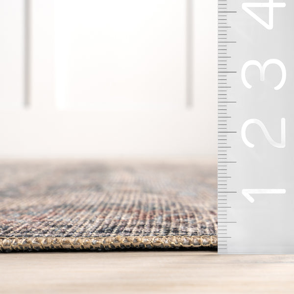 Nuloom Hillstone Collection Elfrieda Traditional Vintage Medallion Area Rug Blue