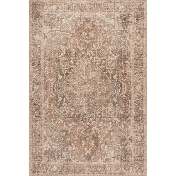 nuloom Hillstone Collection Mariposa Traditional Vintage Medallion Area Rug Light Brown