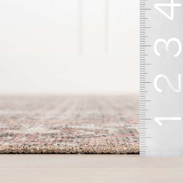 Nuloom Hillstone Collection Marlowe Traditional Vintage Medallion Area Rug Light Grey