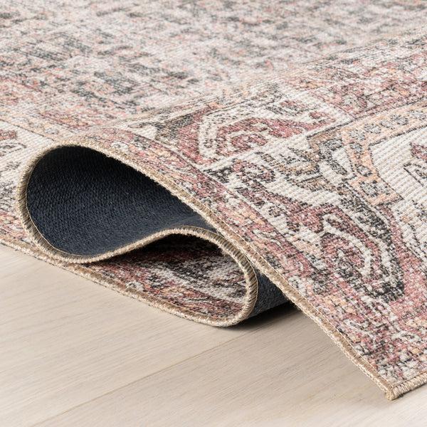 Nuloom Hillstone Collection Marlowe Traditional Vintage Medallion Area Rug Light Grey