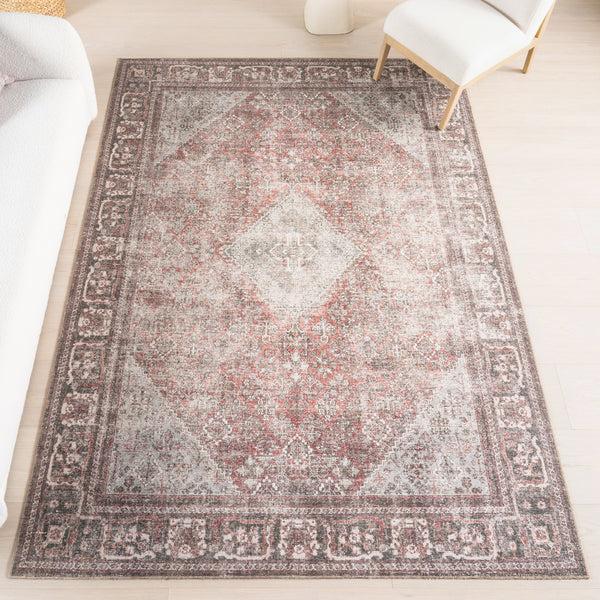 Nuloom Hillstone Collection Maybelle Traditional Vintage Medallion Area Rug Burgundy