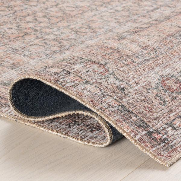 Nuloom Hillstone Collection Olene Traditional Vintage Medallion Area Rug Light Brown