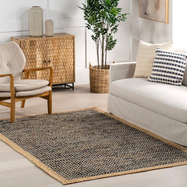 Nuloom Hollis Mini Checkered Cotton Blend Area Rug Dark Gray