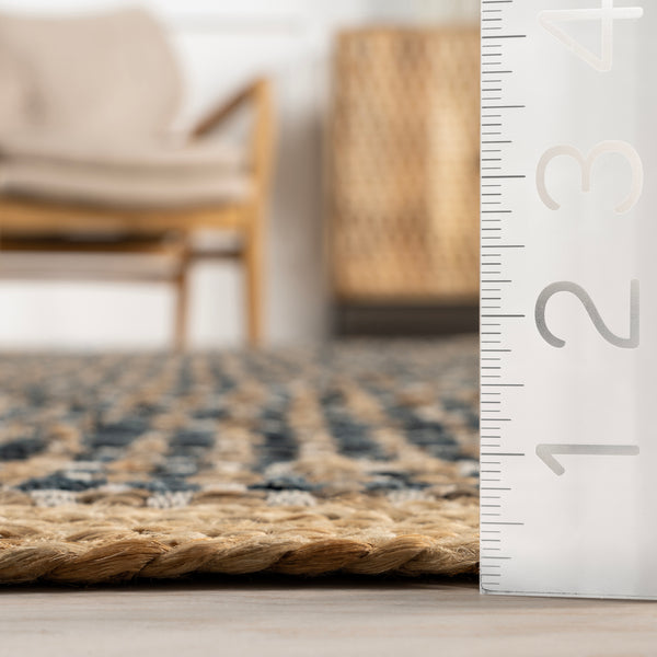 Nuloom Hollis Mini Checkered Cotton Blend Area Rug Dark Gray