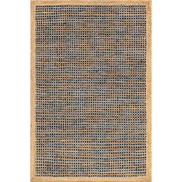 nuloom Hollis Mini Checkered Cotton Blend Area Rug Dark Gray