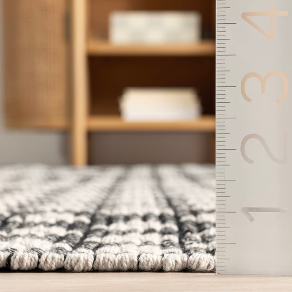 Nuloom Home Conservatory Dainty Diamond Handwoven Cotton Area Rug Grey