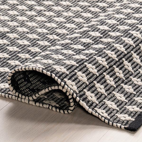 Nuloom Home Conservatory Dainty Diamond Handwoven Cotton Area Rug Grey