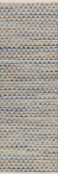 Nuloom Home Conservatory Geometric Rag Handwoven Jute Area Rug Blue