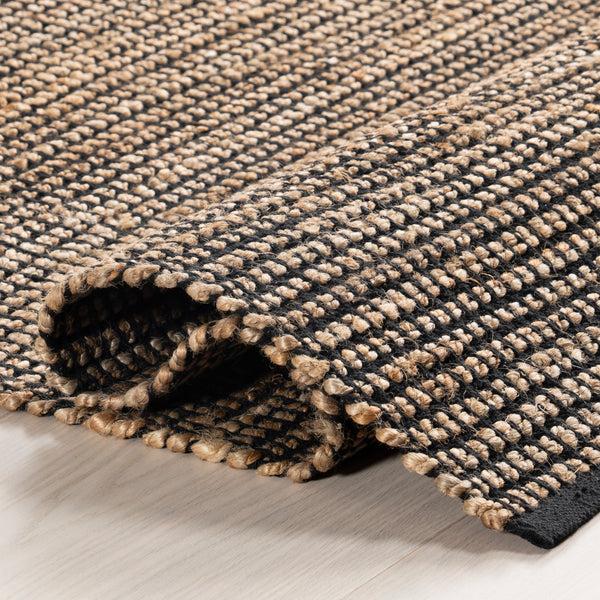 Nuloom Home Conservatory Gravel Handwoven Jute Area Rug Black