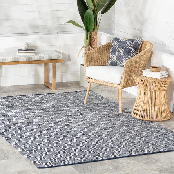 Nuloom Home Conservatory Squares Handwoven Indoor/Outdoor Area Rug Blue