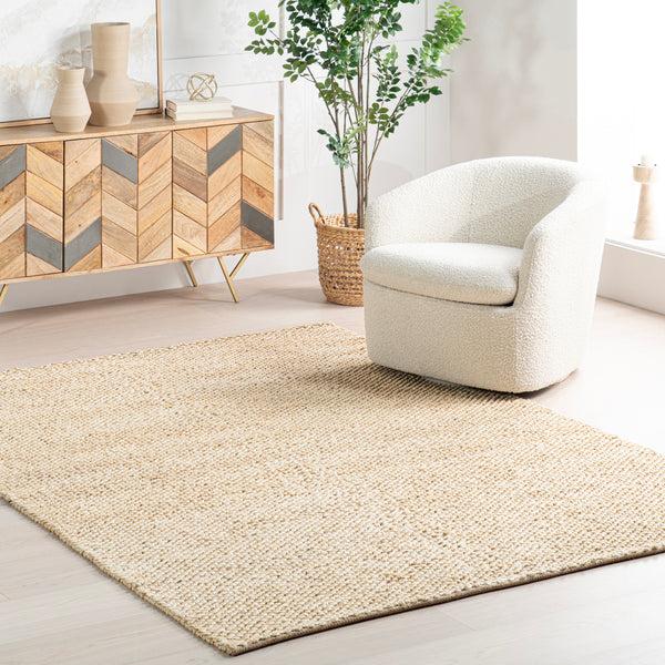 Nuloom Home Conservatory Textured Handwoven Jute Area Rug Beige