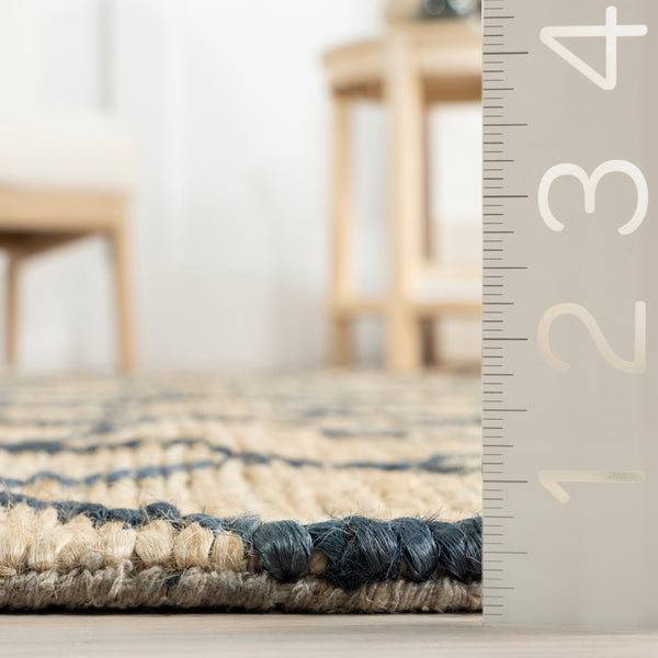 Nuloom Home Conservatory Tiles Handwoven Jute Area Rug Blue