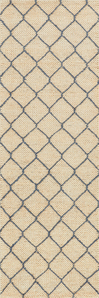 Nuloom Home Conservatory Tiles Handwoven Jute Area Rug Blue