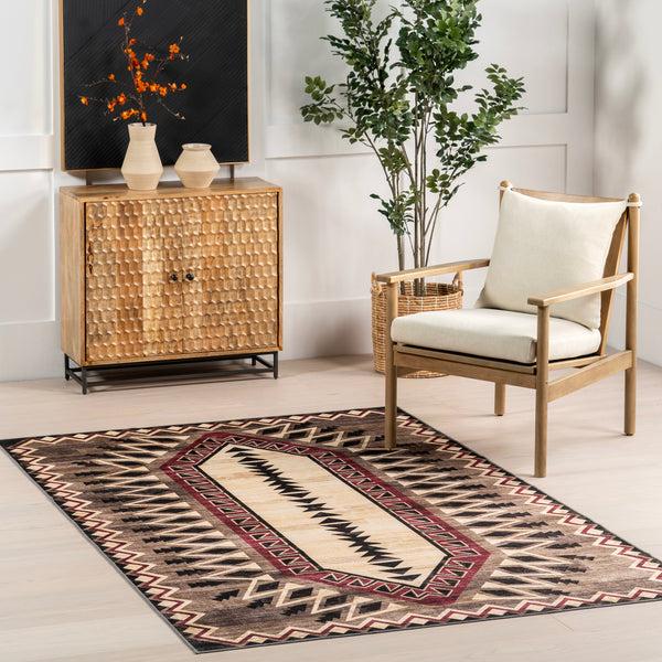 Nuloom Ida Southwestern Stain-Resistant Machine Washable Area Rug Brown