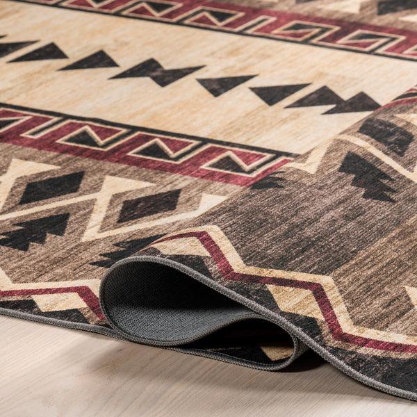 Nuloom Ida Southwestern Stain-Resistant Machine Washable Area Rug Brown