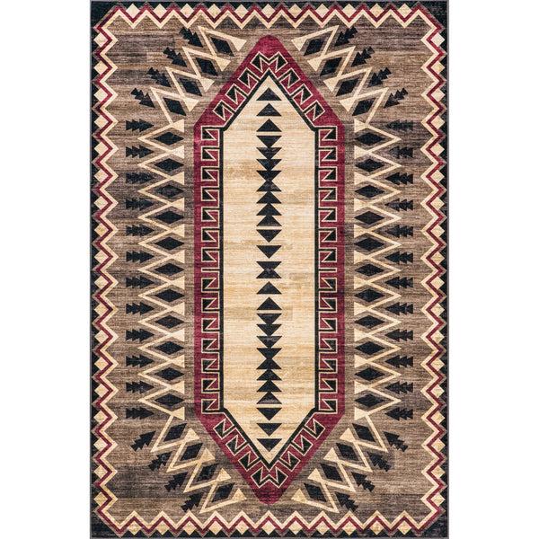 nuloom Ida Southwestern Stain-Resistant Machine Washable Area Rug Brown