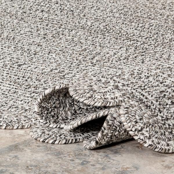 Nuloom Idina Casual Scalloped Indoor/Outdoor Area Rug Black And Gray