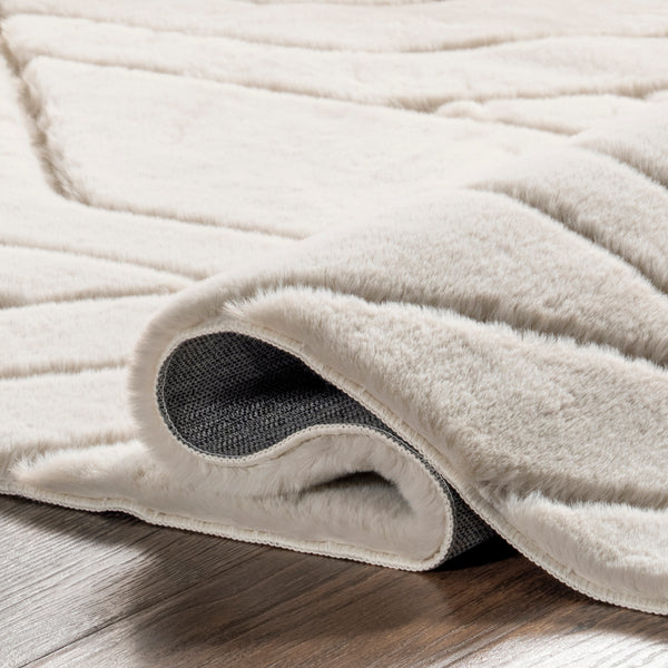 Nuloom Indie SuperiorWash Modern Maze Faux Rabbit Machine Washable Area Rug White